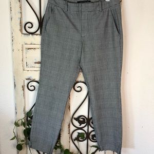 Zara houndstooth cropped ankle pants